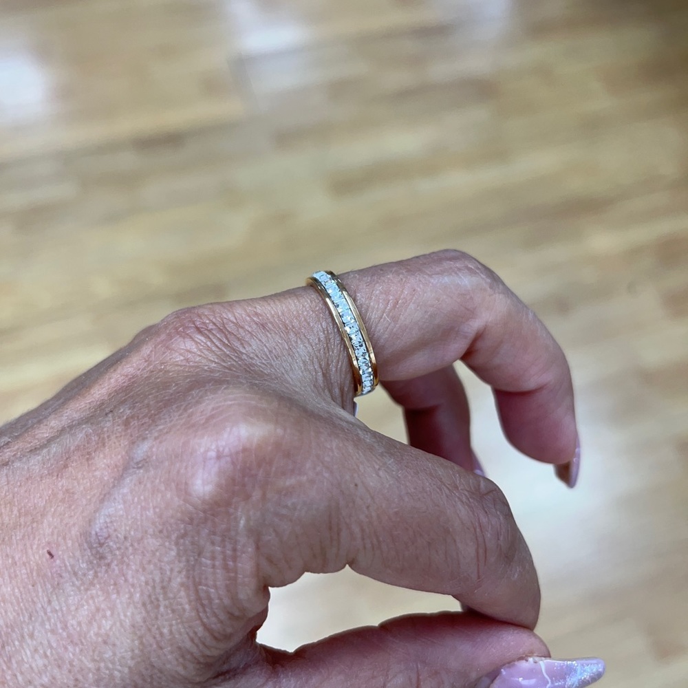 4mm Yellow Gold Plated Titanium Wedding Band - Picture 5 of 11